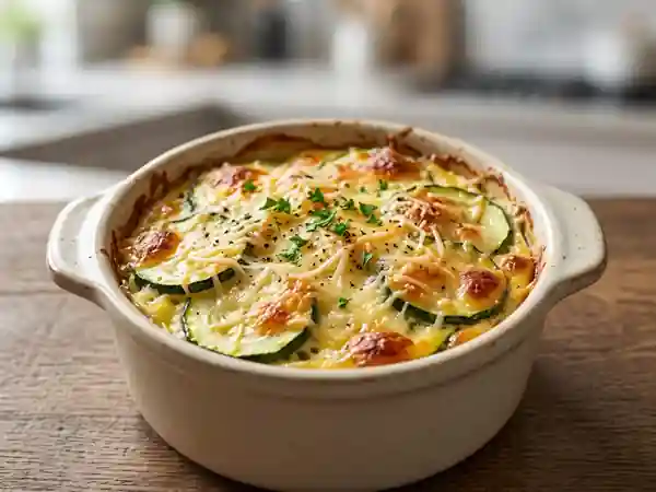Gratin de courgettes savoureux et complet pour une personne - Photo de présentation