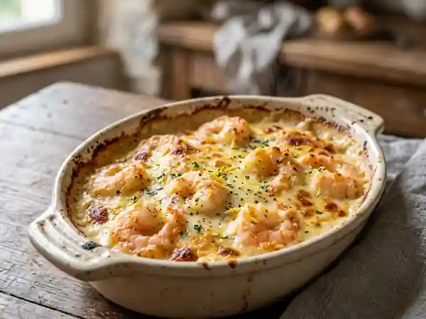 Gratin de crevettes à la crème citronnée : recette savoureuse et facile - Photo de présentation
