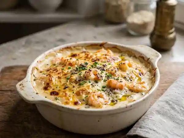 Gratin de crevettes roses à la truffe : recette gourmande et raffinée - Photo de présentation