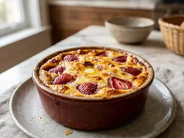 Gratin de fraises fondant et vanillé - Photo de présentation