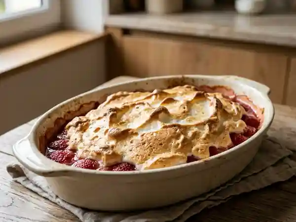 Gratin de fraises et meringue croquante - Photo de présentation