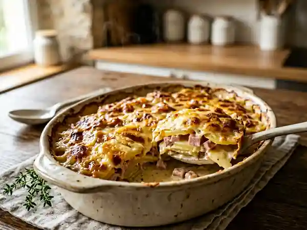 Gratin de jambon savoureux et fondant - Photo de présentation
