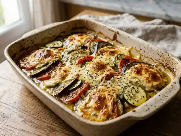 Gratin de légumes fondant au chèvre frais - Photo de présentation