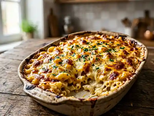 Macaroni fondants au trio de fromages - Photo de présentation