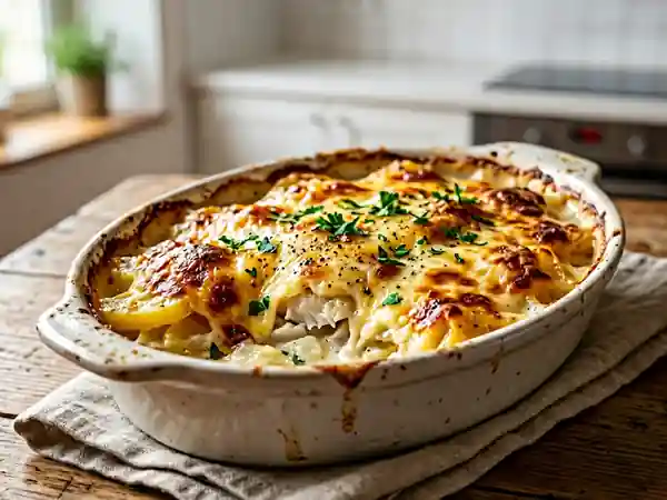 Gratin de morue à la normande fondant - Photo de présentation