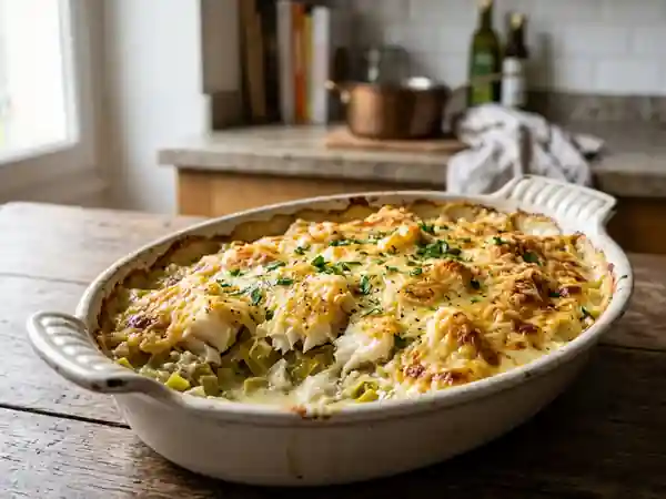 Gratin de morue fondant aux poireaux - Photo de présentation