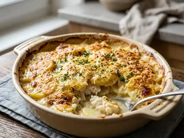 Gratin de morue savoureux et fondant pour une personne - Photo de présentation