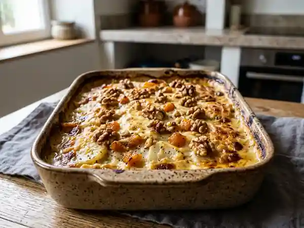 Gratin de navets fondants aux fruits secs dorés - Photo de présentation
