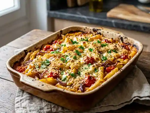 Gratin de pâtes à la grecque savoureux et facile - Photo de présentation