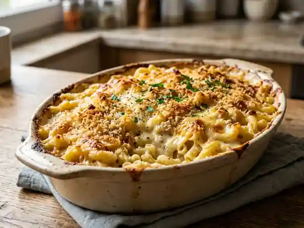 Pâtes gratinées au Chaource crémeux - Photo de présentation
