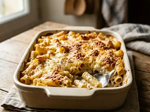 Pâtes gratinées au petit suisse ultra-crémeuses - Photo de présentation