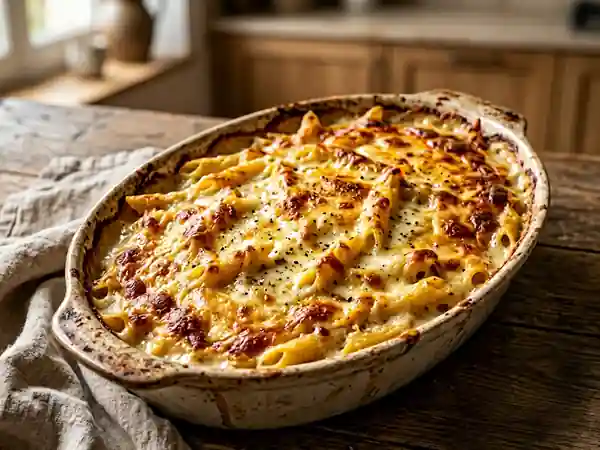 Gratin de Pâtes Fondant à l'Ail et Crème - Photo de présentation