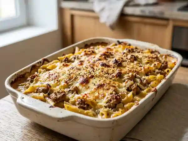 Gratin de Pâtes Fondant à la Chair à Saucisse - Photo de présentation