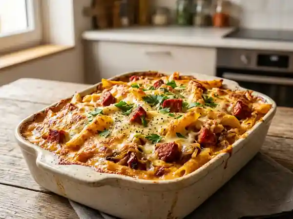 Pâtes au chorizo gratinées et ultra-crémeuses - Photo de présentation