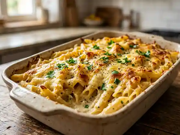 Penne à l'ail : le gratin crémeux et doré - Photo de présentation