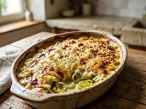 Gratin de poireaux à la béchamel crémeux et gourmand - Photo de présentation
