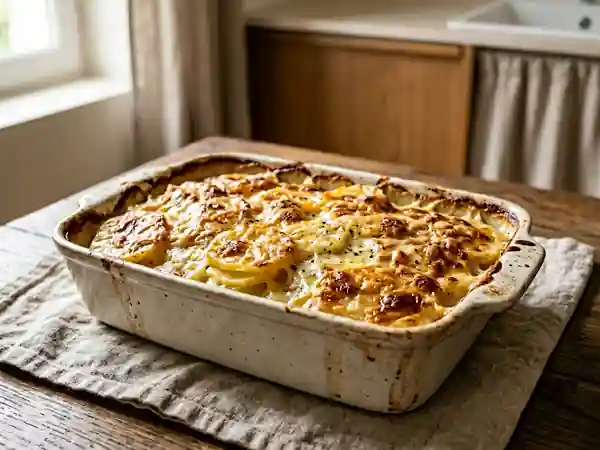 Gratin de pommes de terre crémeux et aillé - Photo de présentation