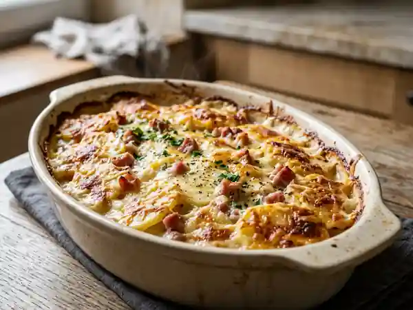 Gratin de Pommes de Terre au Jambon et Fromage Fondant - Photo de présentation