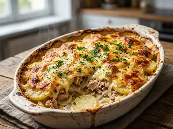 Gratin de thon fondant et sa croûte dorée - Photo de présentation