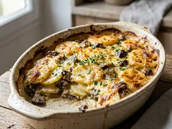 Gratin de pommes de terre aux cèpes fondants - Photo de présentation