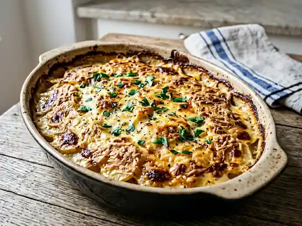 Gratin de pommes de terre crémeux et doré - Photo de présentation