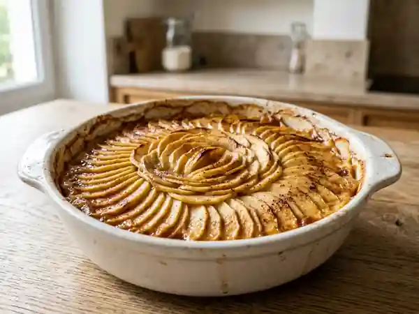 Gratin de pommes fondant vanille-cannelle - Photo de présentation
