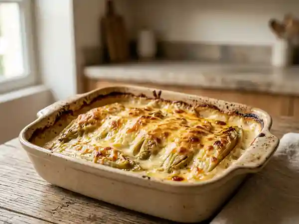 Gratin d'endives au gruyère fondant et doré - Photo de présentation