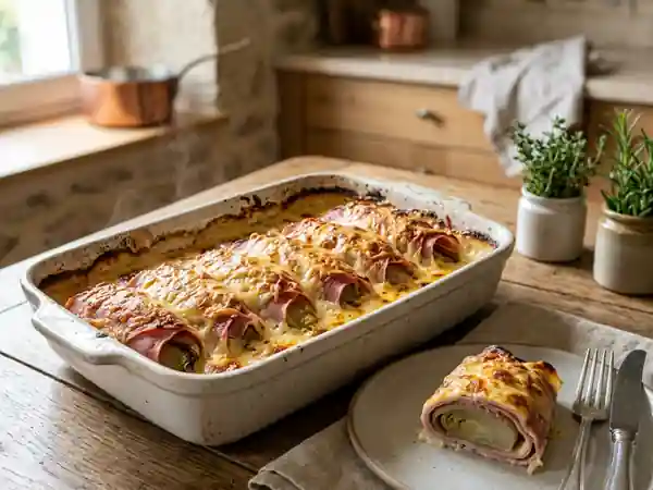 Endives au jambon fondantes et gratinées - Photo de présentation