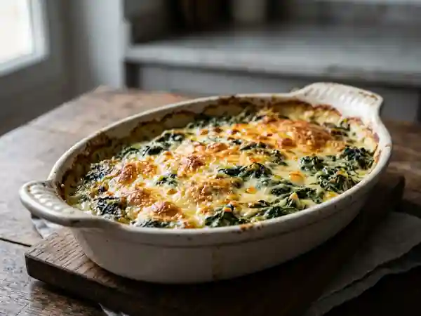 Épinards fondants gratinés au parmesan - Photo de présentation