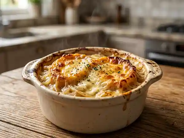 Gratin d'oignons fondant et muscadé - Photo de présentation