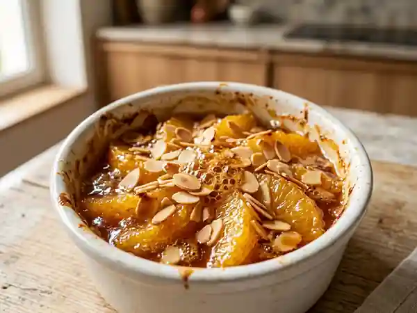 Gratin d'oranges fondant au miel et amandes - Photo de présentation