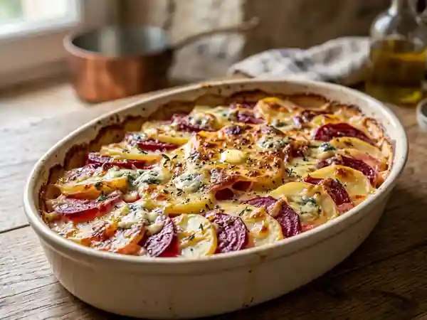 Gratin fondant au bleu et betterave - Photo de présentation