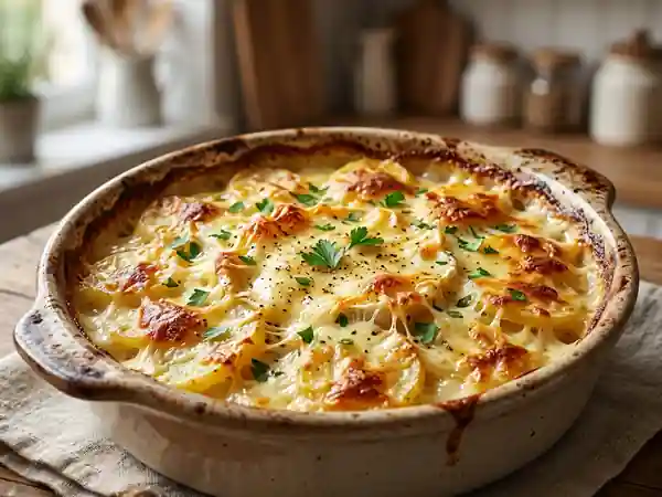 Gratin crémeux au camembert fondu - Photo de présentation