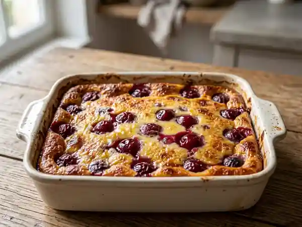 Gratin fondant aux cerises fraîches - Photo de présentation