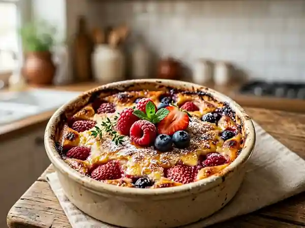 Gratin fondant aux fruits rouges frais - Photo de présentation