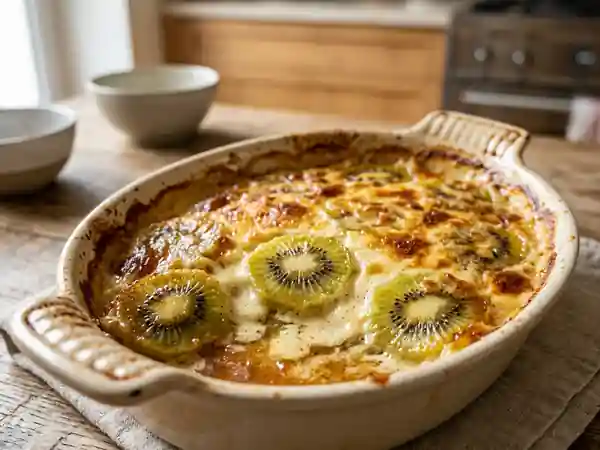 Gratin fondant aux kiwis caramélisés - Photo de présentation