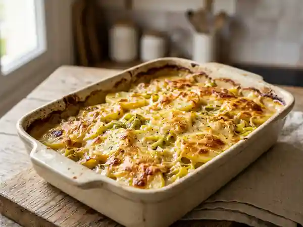 Gratin fondant poireaux et pommes de terre - Photo de présentation