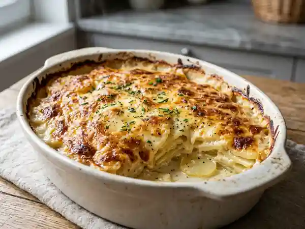Gratin de pommes de terre fondant et doré - Photo de présentation