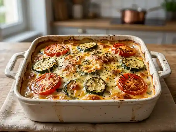 Gratin fondant courgettes et tomates au thym - Photo de présentation