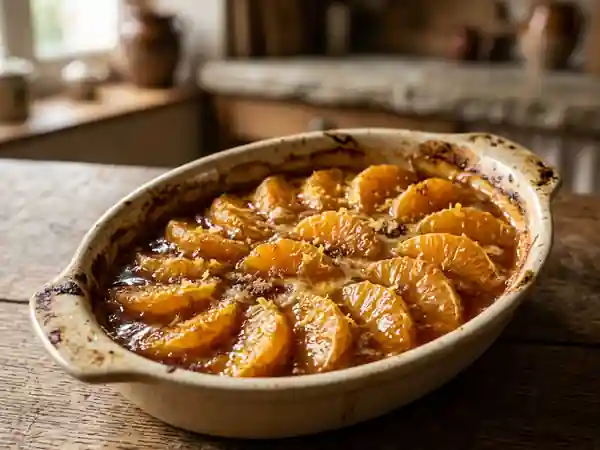 Clémentines rôties au caramel et crème onctueuse - Photo de présentation