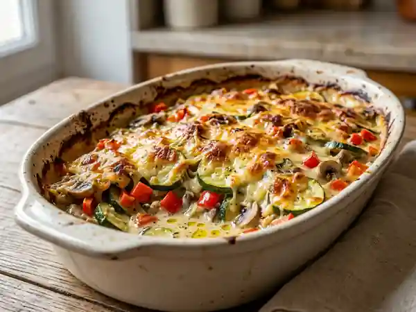 Gratin fondant de courgettes et poivrons - Photo de présentation