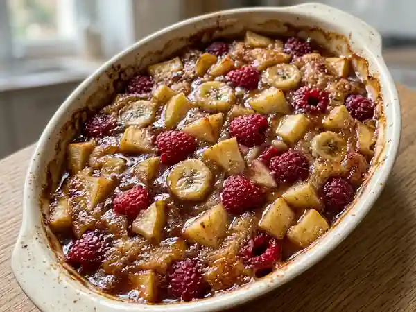 Gratin gourmand de fruits frais au four - Photo de présentation