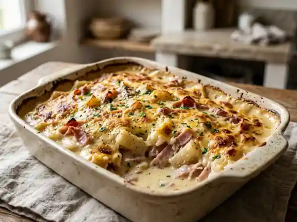 Salsifis gratinés au jambon et crème légère - Photo de présentation