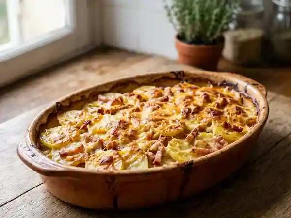 Gratin paysan fondant aux lardons fumés - Photo de présentation
