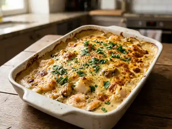 Gratin savoureux aux fruits de mer de la Mer du Nord - Photo de présentation