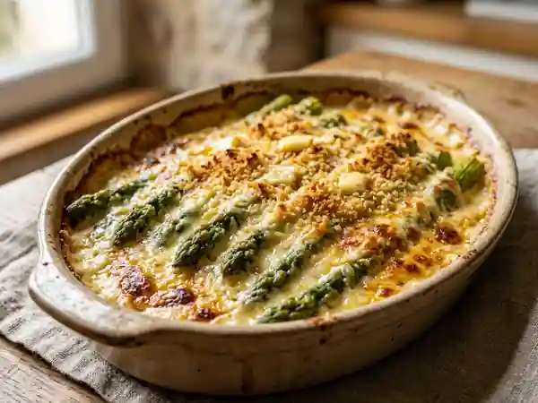 Gratin d'asperges fondantes à la cancoillotte - Photo de présentation