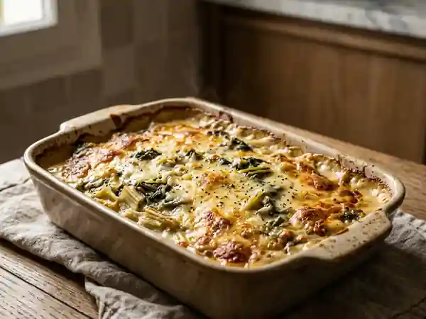 Gratin de blettes fondant et crème aillée - Photo de présentation