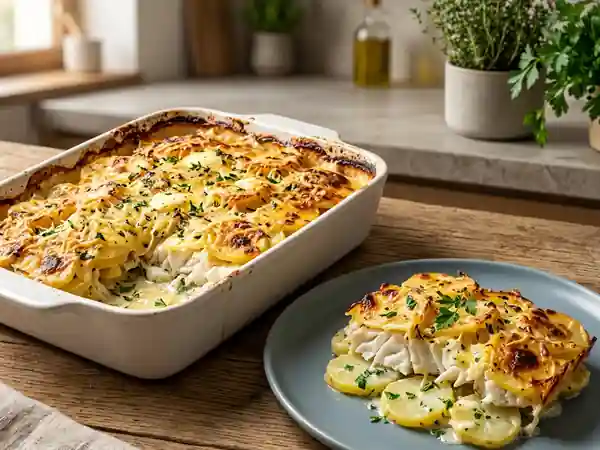 Gratin de cabillaud fondant aux herbes - Photo de présentation