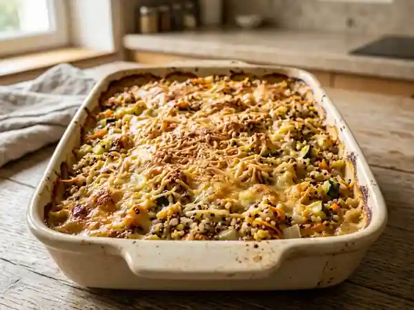 Gratin de céréales fondant aux petits légumes - Photo de présentation