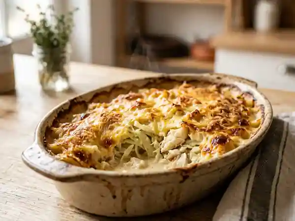 Gratin de chou fondant à la morue nacrée - Photo de présentation